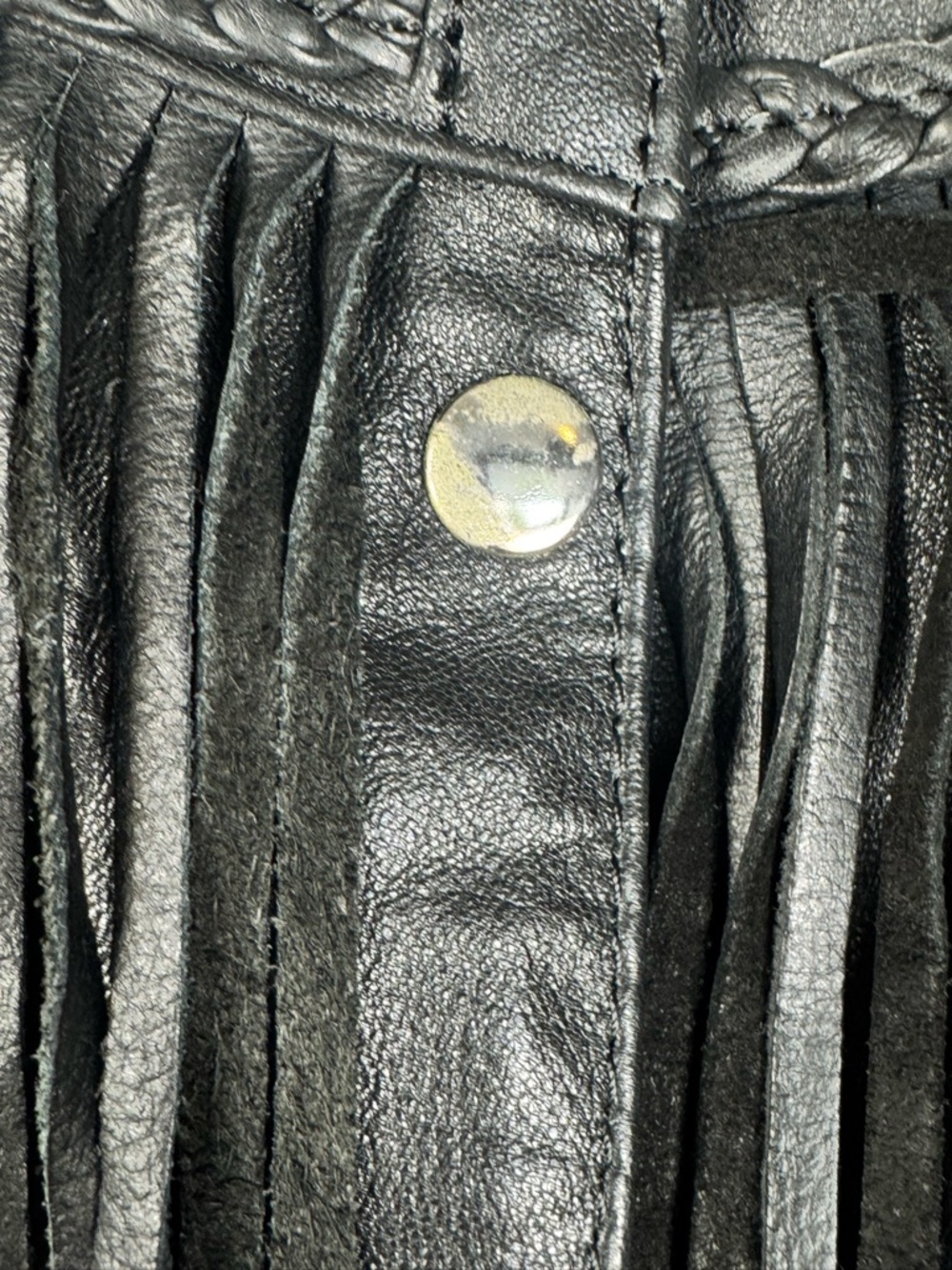 Unik Black Leather Fringe Vest - Picture 8 of 10